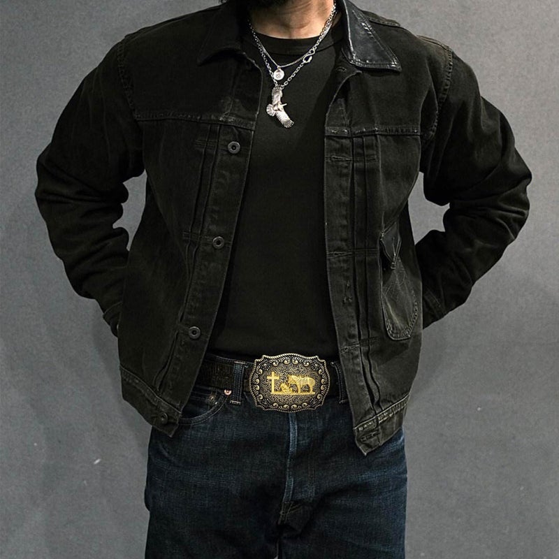 Seternaly Religion Cross Prayer and Horse Belt Buckle Western Cowboy Longhorn Belt Buckles for Men Women - Image 5